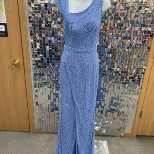 Elegant Blue Sleeveless Dress